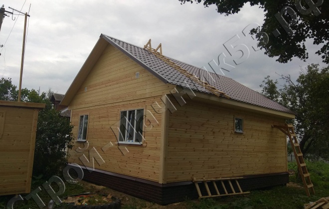 3 Брусовой дом  ОД-14,  7×8, 56 м², Московская область,  Шаховской район, деревня Починки (2)